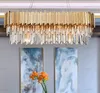 Phube Lighting Lampadario di cristallo moderno Lampade a sospensione ovali in oro di lusso Sospensione per sala da pranzo LED Lustres LLFA