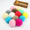 Imitatiebont pompon bal pluizig imitatie KONIJNENbont pompom Zacht 8 cm Pom Poms voor DIY bobbels haarelastiekjes hoepel Accessoires GR1521329954