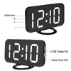 Digital LED Alarm Clock Snooze Display Time Night LED mesa mesa 2 portas de carregador USB para iPhone Android Telefone Espelho do espelho