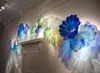 Murano Lamps Hanging Plate Arts Hand Blown Abstract Lamp Blue Glass Flower Wall Art