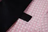 Latest Coat Pant Designs 2020 Shawl Lapel Groom Party Tuxedos Pink Dots 3 Piece Suits For Men Custom Made Wedding Men Suit Sets