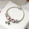 Wholesale- Glass Cartoon Charm Bracelets For Women crystal Original DIY Jewelry Style Fit Pandora with Crown