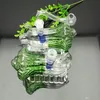 Chinese cabbage glass cigarette kettle with color belt base Wholesale Bongs Oil Burner Pipes Water Pipes Glass Pipe Oil Rigs Smoking