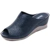 Kvinnor Tofflor Wedges Heel Shoes För Kvinna Flip Flop Sommar Kvinna Non-Slip Light Fish Mouth Chaussures Femme Sandaler