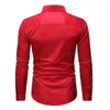 Vermelho smoking camiseta homens 2019 marca novo magro fit manga longa mens vestido camisas casuais festa jantar jantar banquete chemise homme xl