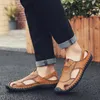 Sandals Hollow Work Slide Mens Black Male Jelly For Man Flip Genuine Sports Athletic Sport Shoes Leather Sandal Home Summer Men