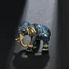 Elephant Animal Shape Brooch Pin Vintage Rhinestone Women Decoration Fashion Jewelry Enamel Brooch