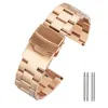 Blue/Rose Gold/Yellow Gold 20mm/22mm Watch Band Stainless Steel Strap Wristband Bangle Replacement Wristband Spring Bars