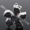 10pcs 37 * 32mm 스타 실버 도금 블랙 마노 Druzy Drusy 크리스탈 펜던트 Five-pointed 스타 모양 Raw Black Quartz Geode Stone Charm Pendant