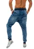 designer pants New elastic high waist jeans for male stylish thread waist loose men's jogging pants202p