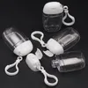 Anahtarlık Şeffaf 30 ml el dezenfektanı plastik şişe çevirme Şişenin petg küçük örnek paketi şişesi taşınabilir kanca Kavanozlar Taşınabilir