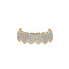 Nuevo Repleto de circonio dientes Grillz parte superior inferior 18K Color oro parrillas boca Dental vampiro Hip Hop joyería de moda joyería de rapero