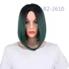 Synthetic Wigs Natural Hairline Fashionable Straight Bob Heat Resistant Fiber Hair Ombre Two Tone 13 inches6389880