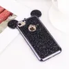 Souris 3D De Luxe Oreilles Coquille TPU Souple Pour iPhone X XR XS 6S 7 8 Plus 5 5S Coquille SE Coquille Placage Coquille De Silicium Souple