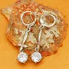 Women's Jewelry Gifts Crystal Round Transparent Rhinestone Cubic Zirconia Round White Zircon Wedding Pendant Earrings