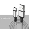 Flexibel USB -kabel Hög drag 2A Laddningsdata Nylon flätad typ C Micro USB -kabelkabel för Samsung Huawei Charger Sync Cables