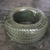 ArmyGreen 100m meter 2 * 0.75mm Vintage Twisted Electrical Wire Textil Kabel Edison Lamp Cord Flätad Retro Hängande Ljuslampa