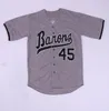 Hommes pas cher Birmingham Barons 45 Michael MJ film Baseball maillots cousus tous les chemises de sport Ed taille S-4XL noir blanc gris livraison gratuite