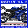 Corpo iniezione per YAMAHA YZF600 YZF R6 YZFR6 2017 2018 248HM.0 YZF 600 YZF R 6 YZF-600 YZF-R6 17 18 Kit carenature + 7Gifts Hot Factory blu