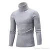 Mens Casual Sweaters 5 Colors Ribbed Turtle Neck Pullovers Long Sleeve Solid Sweater for Autumn and Winter