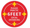 PVC Waterproof Floor Sticker Marking Tape Keep Your Distance 6ft Sign Floor Social Distance Sticker EEA1776