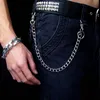 Cadeia Punk prata Multilayer masculino do metal em calças hip hop jeans Cadeia Homens Mulheres pant Carteira Gothic Rock Belt