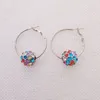 Rhinestone Hoop Earrings for Women DHL Cherry Bblossom Crystal Ball Earrings for Lady Xmas Gift Fashion Jewelry