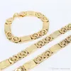 New Fashion Silver/Gold Plated Rope Chain Necklace 316L Stainless Steel Necklace Bracelet Men Jewelry Set