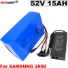 52V 51.8V 15AH 10AH 13AH 500W 1000W E-Bike Литиевая батарея для Samsung 18650 Cell Electric Bike Battery 52V с зарядным устройством 2A