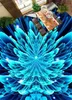 美しい抽象的な青いファンタジーフラワー3D床の装飾の壁紙HD 3D効果の壁紙のためのWholesaleの高級3Dの壁紙
