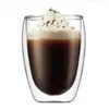 熱い350mlマグカップ二重層の壁の澄んだガラスの耐熱茶コーヒーマグホウケイ酸カップ送料無料