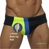 Wholesale-New Swimwear Push Up Pad Men Sexy Mens Swim Briefs Low Waist Swimming Trunks Swimsuit Gay Mens Swimwear Swim Shorts