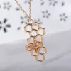 Colares De Bee Honeycomb Jóias Womans Colar Geométrica Senhoras Pingente Cadeia Amantes de Prata Cor Estendia Liga Coreana Collares