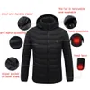 S-4XL USB Electric Heated Jackets Mens Down Cotton Winter Outdoor Women Coat Heating Hooded Jacket Warm Thermal Clothing Skiing