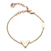 Nouvelle mode titane acier haute qualité V pendentif bracelet collier en or 18 carats trois couleurs charme femmes aiment bracelet bijoux en gros