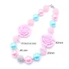 Couleur rose fleur enfant en bas âge gros collier de perles préféré enfant fille Bubblegum gros collier bijoux enfants cadeau