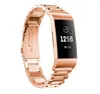 Correa de reloj de acero inoxidable para Fitbit Charge 3, repuesto de pulsera de acero inoxidable, correa inteligente para Fitbit Charge 3, correas de reloj