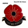 Rode Poppy Badges Opdat we niet vergeten Pin Email -broche metaal onthoud ze badge gaf allemaal een paar