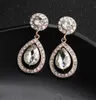 2020 Shining Fashion Crystals Earrings Silver Rhinestones Long Drop Earring For Women Bridal Jewelry 5 Colors Wedding Gift For Friend