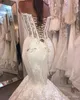 Sexy Mermaid Wedding Dresses Lace Appliques Crystal Beaded Mermaid Wedding Dress Tulle Chapel Train Bridal Gowns Custom Made