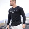 Men's Fashion Gym Fitness T-shirt Men Casual Long Sleeve t Shirt Male Print Tee Tops Autumn Running Sport Workout Clothes Brand Apparel Uyj8uyj8