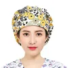 Cappello bouffant in cotone da cucina per infermiere con stampa floreale regolabile da donna e uomo con fascia per il sudore