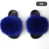 Designer-lly Fur Fox Hair Slides Chaussures plates en peluche Tongs pour la maison Sandales de plage pour dames