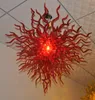 % 100 Ağız Üflemeli CE UL Borosilikat Murano Cam Dale Chihuly Sanat Parlaklık Kırmızı Renkli Cam Çiçek Avize