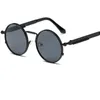 Gros-vintage lunettes de soleil rondes rétro steampunk lunettes de soleil femmes marque designer mirroglasses cadre en métal UV400 L18