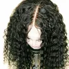 Parrucche anteriori in pizzo senza colla di alta qualità 1b # Parrucche ricce lunghe nere per le donne nere Parrucche sintetiche ricci crespi dall'aspetto naturale con i capelli del bambino