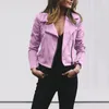 Automne dames mode basique vestes courtes décontracté haut pour femme Moto Moto courte veste en cuir PU manteau mince