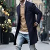 UNIVOS KUNI Spring and autumn new solid color simple men's long section woolen coat casual trend Size S-3XL WYR123