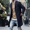 UNIVOS KUNI Primavera e autunno nuovo cappotto di lana a sezione lunga da uomo semplice tinta unita tendenza casual Taglia S-3XL WYR123