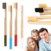 Crianças Escova de carvão de bambu escova de cerdas macias punho de madeira Adulto dentes limpos Eco-friendly Dente Escova de viagem